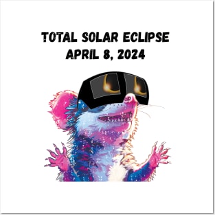 Total Solar Eclipse 2024 Grunge Possum—Black text Posters and Art